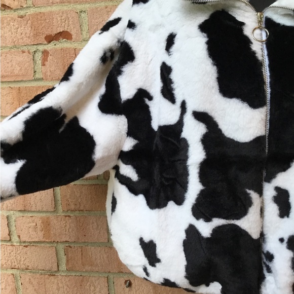 Super soft cow print Sherpa with zipper - Picture 2 of 3